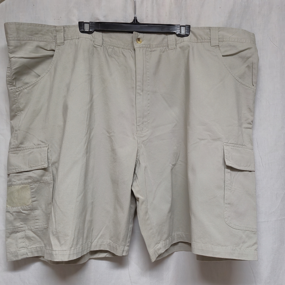 Mens Red Banks Clothing Company Khaki Tan Cargo Shorts Relaxed Fit Cotton 52W A1